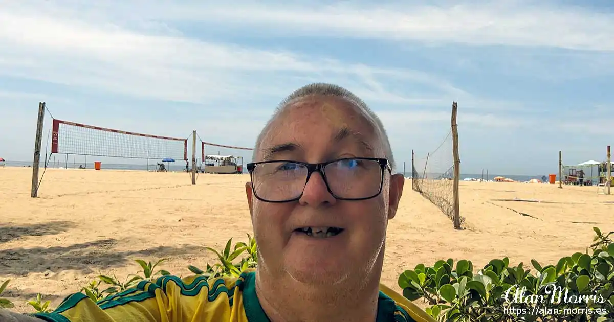 Alan Morris in a beach bar at Copacabana Beach, Rio de Janeiro, Brazil.